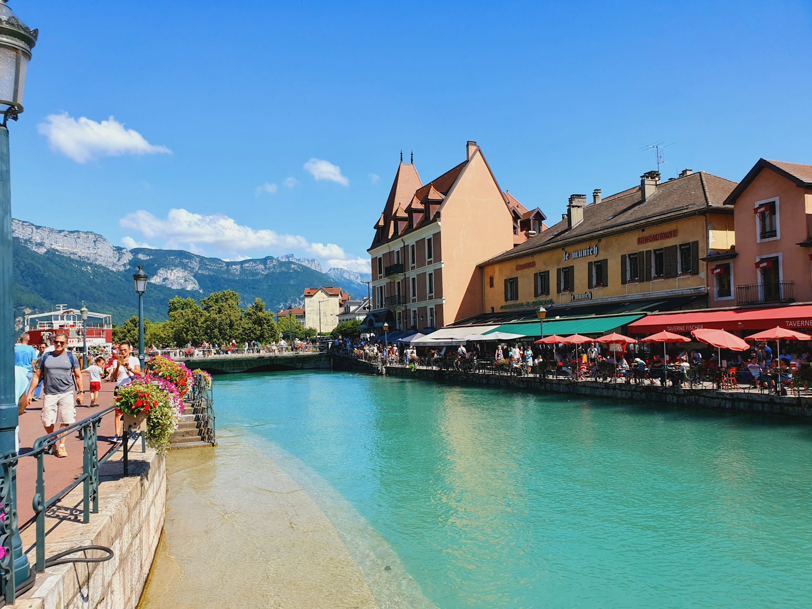 The Thiou canal running through Annecy's old town, Haute-Savoie
