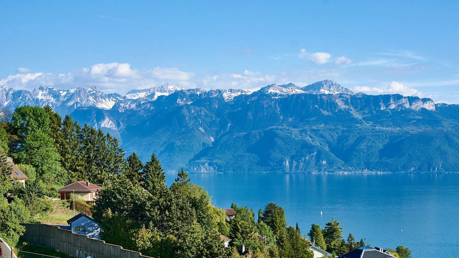Geneva's lake and mountain skyline