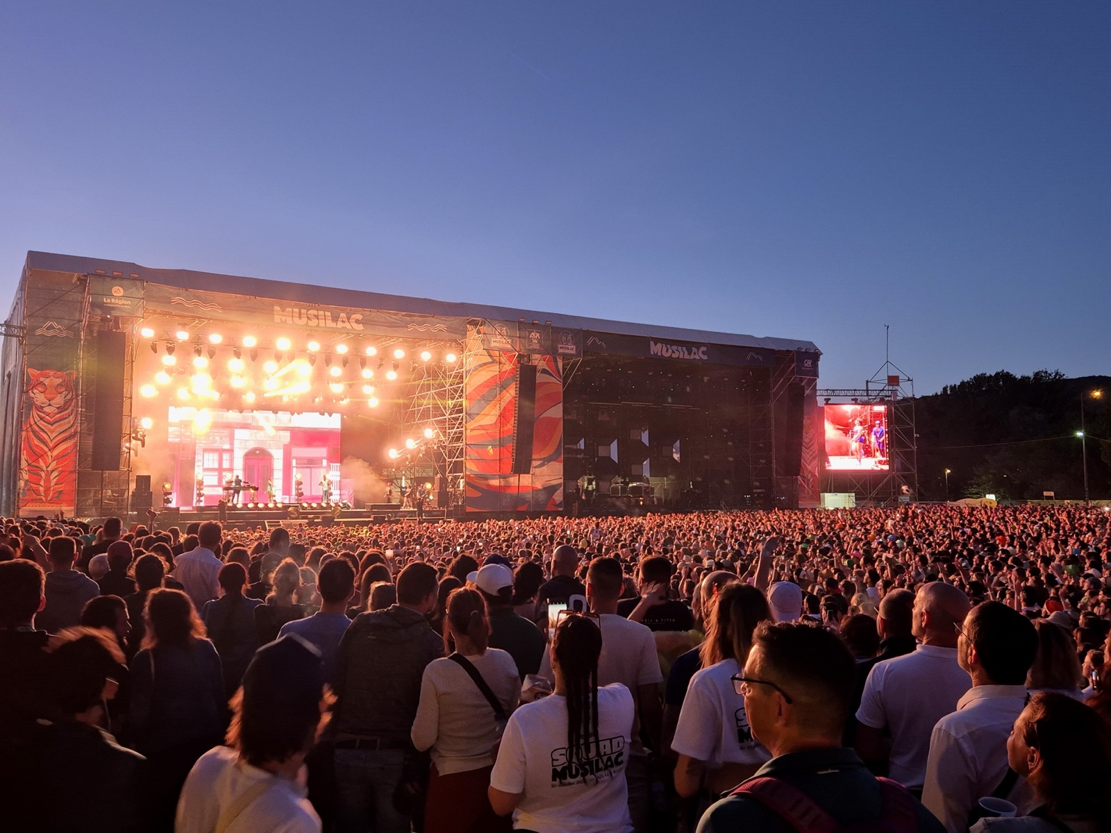 A crowd at the Musilac open-air music festival on the shore of Lac du Bourget, Aix-les-Bains